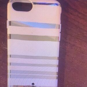 Kate Spade Cream and Gold Striped Phone Case